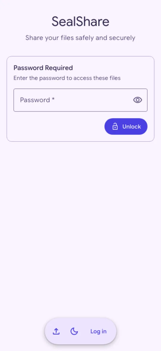 The password prompt of a protected share on a phone