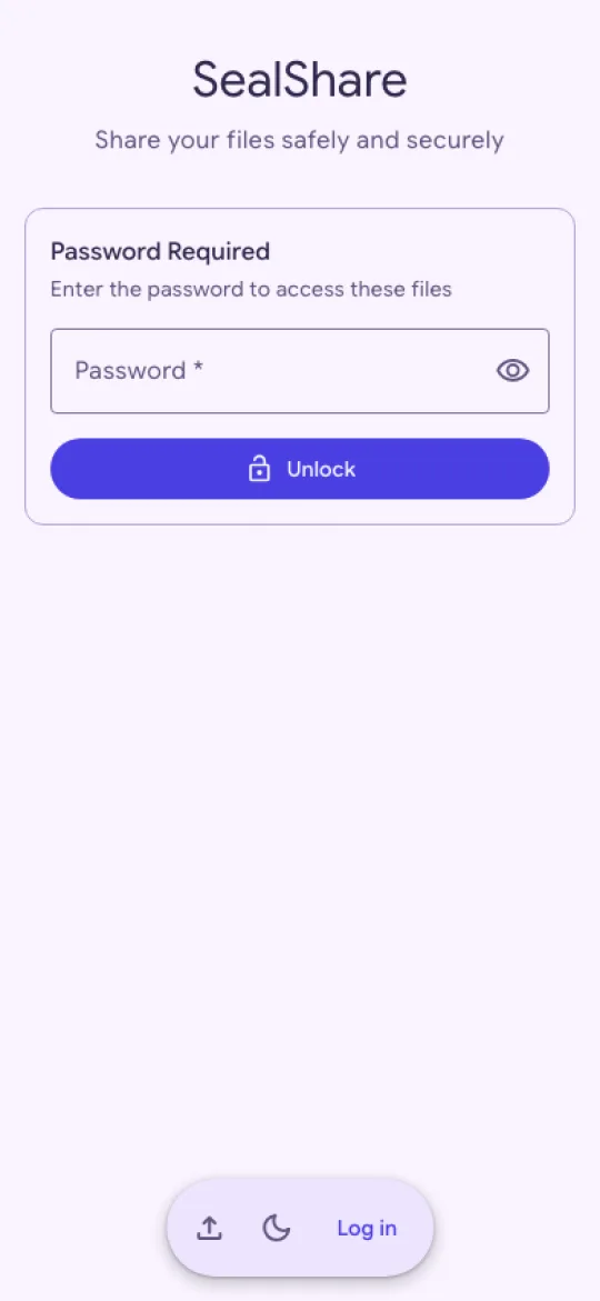 The password prompt of a protected share on a phone
